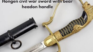 Hongen Civil War Sword with Bear Face on Handle